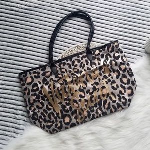 Victoria's Secret Leopart Print Gold Tote